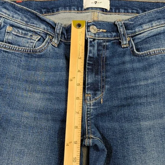 7 For All Mankind Jeans Women's 28 Blue Dojo NYD Denim Flare Wide Leg Denim - Picture 7 of 14